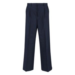 Sunflower Navy Pinstriped Virgin Wool Blend Trousers With High Waist - NWT